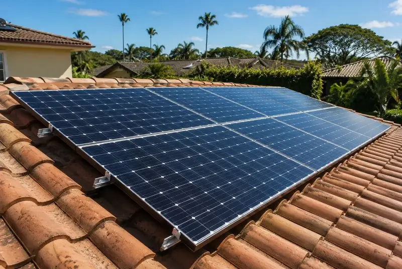 Installation de panneaux solaires à la Merlatière